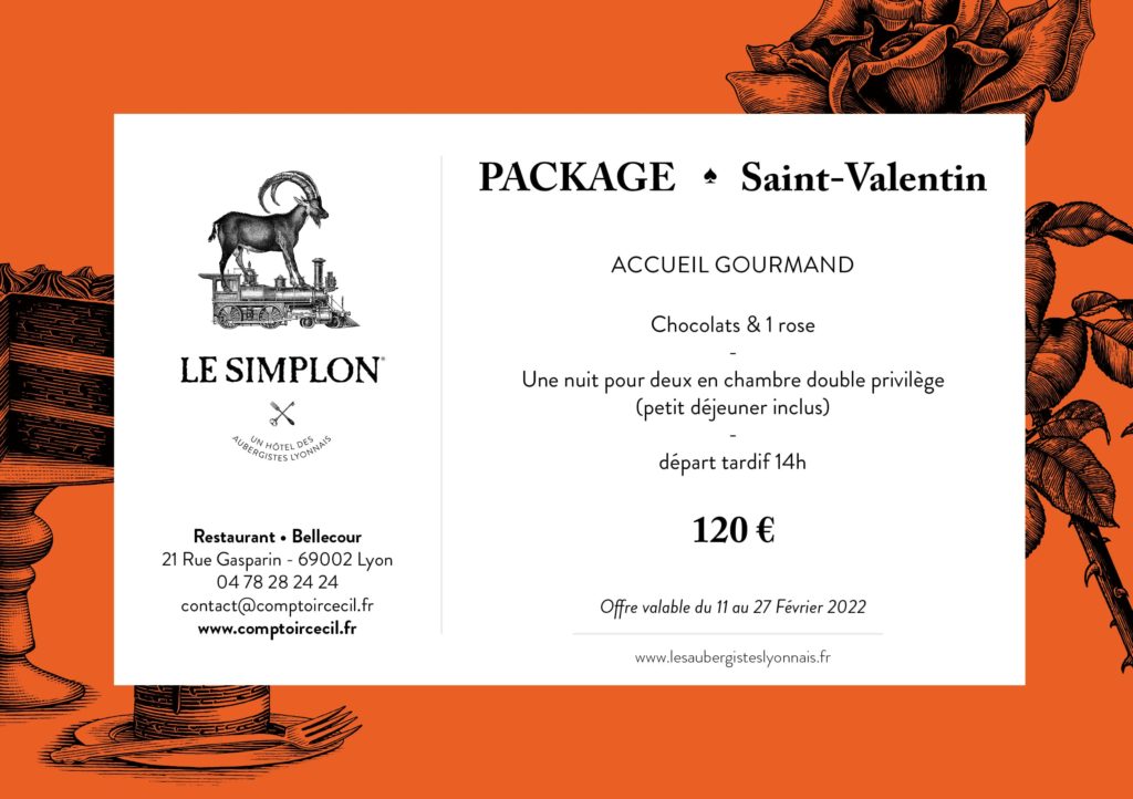 Offre Saint Valentin à Lyon - Hotel Simplon - Quartier d'Ainay